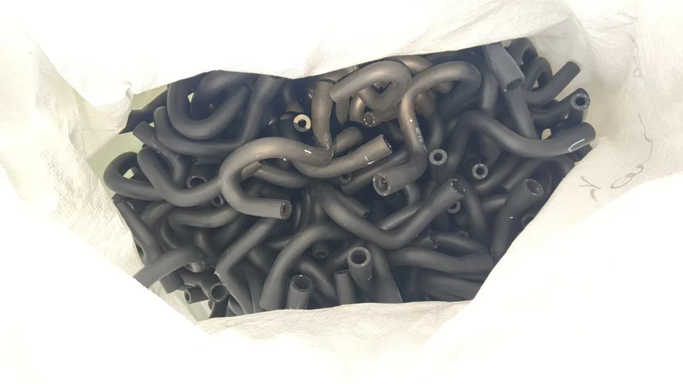 Hoses packed in woven bag